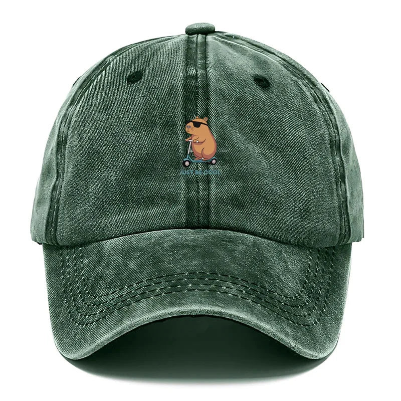 Capybara Cartoon Washed Cotton Baseball Cap For Men Women Embroidery Unisex Soft Hats Vintage Funny Animal Hat Cute Fashion Caps