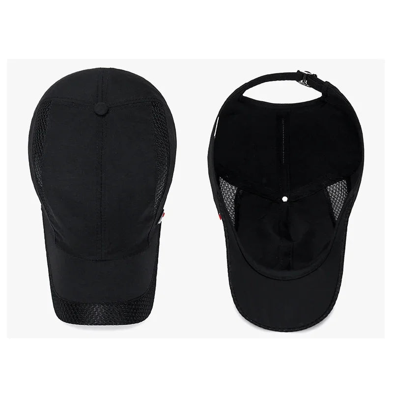 Summer Breathable Mesh Quick-Drying Hat Outdoor Sports Sun Hat Red Leather Label Sun Protection Sun Hat