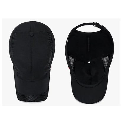 Summer Breathable Mesh Quick-Drying Hat Outdoor Sports Sun Hat Red Leather Label Sun Protection Sun Hat