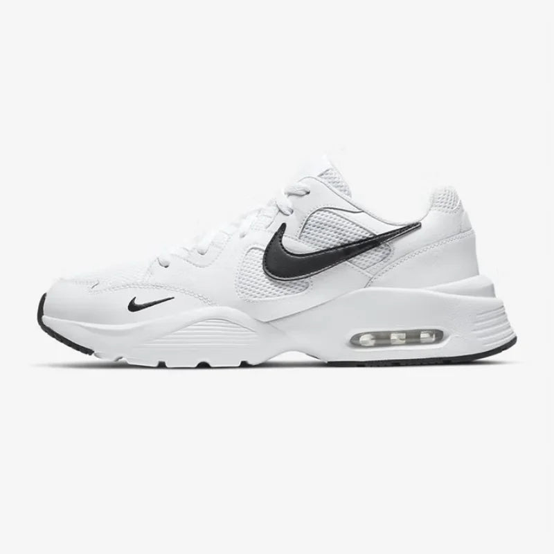 Nike's New Air-Cushioned Shock-Absorbing Hiking and Fitness Running Shoes for Men, Lightweight and Comfortable with Layered Upper Design, Suitable for Daily Wear and Sports. Air Max Fusion Stylish Versatile White Retro-Style
