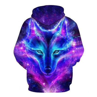 Animal Wolf – bluzy z kapturem drukowane w 3D dla mężczyzn i kobiet, modne, codzienne, oversize, swetry typu pullover, styl hip-hopowy, Harajuku, odzież uliczna