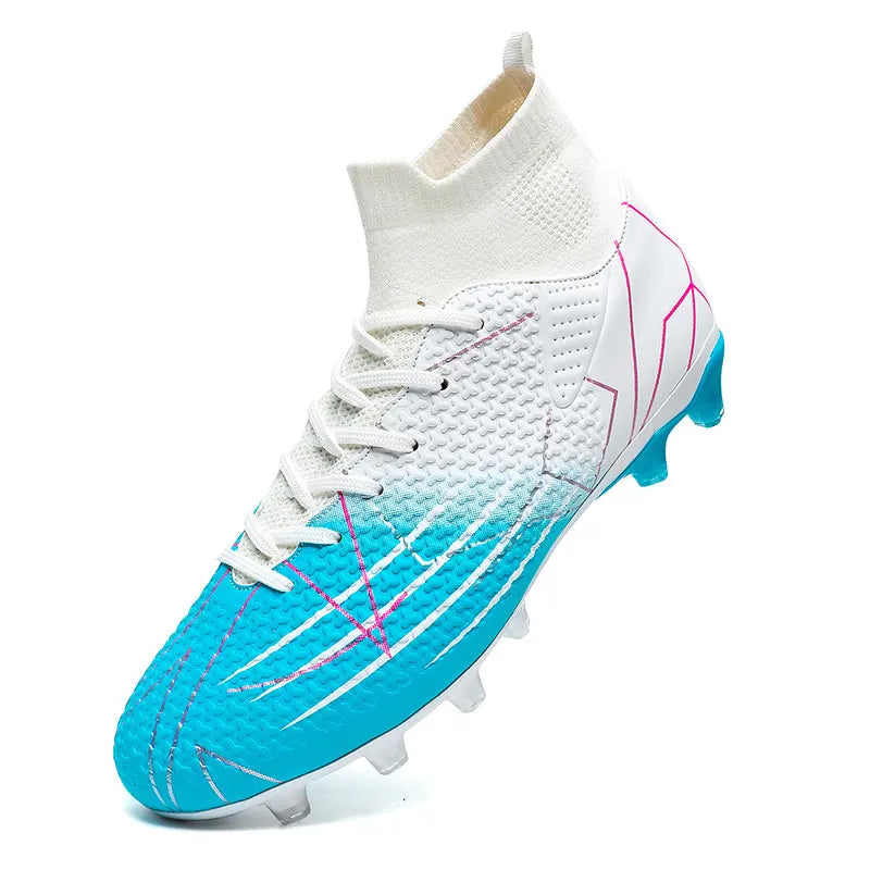 Nouvelles chaussures de Football professionnelles haut en cuir d'herbe artificielle jeunes étudiants chaussures de Football d'entraînement pour hommes et femmes sport