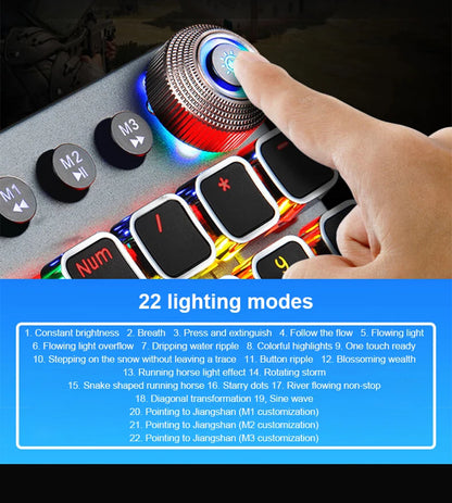 Tastiera meccanica AULA F2088 cablata da gaming con manopola multifunzione, 104 tasti, retroilluminazione Magic e programmazione macro Compu