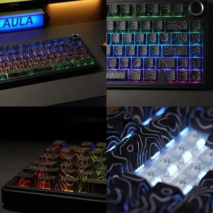 Tastiera meccanica gaming wireless AULA F75 Pro con montaggio gasket, RGB personalizzato, layout 75% e keycap PBT con incisione laterale