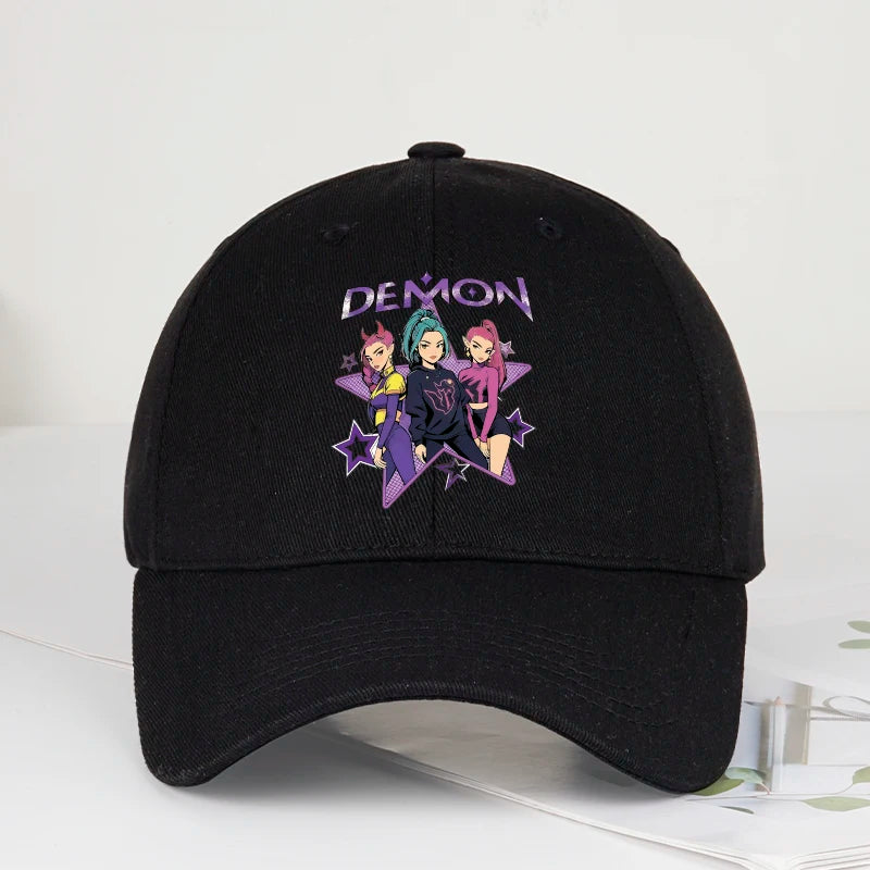 Demon Girl Group Cartoon Print Baseball Cap Men Women Y2K Streetwear  Adjustable Dad Hat Sun Hat