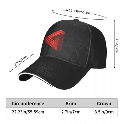New Escher Toy Bricks - Red Cap Fashion Casual Baseball Caps Adjustable Hat Summer Unisex Baseball Hats Customizable Polychromat