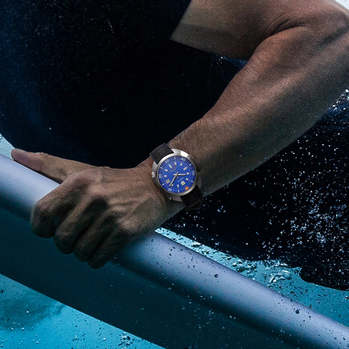 BERNY 20ATM Diver Watch For Men Mechanical Miyota 8215 Sapphire Sports Diving Luminous Anti-collision Crown Dual Crown Men Watch