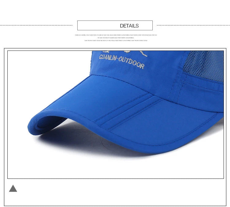 NIXHIT Outdoor Sports Foldable Thin Breathable Quick Drying Women Men's Baseball Cap Hiking Fishing Mountaineering Hat A246
