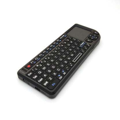 Teclado sem Fios A8 Mini 2.4G com Retroiluminação em 7 Cores, 3 em 1, Teclado Portátil com Touchpad e Air Mouse para Android TV Box, PC e Tablet