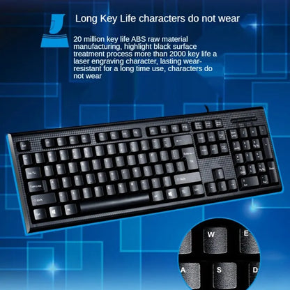 Teclado individual Q9 USB de porta quadrada, para escritório, empresa e casa, PS2 de entrada redonda, com fios, para computador de secretária