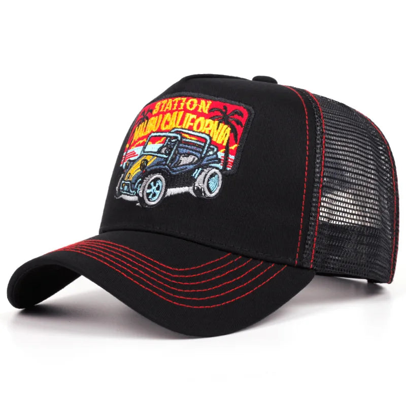 Trendy Eagle Embroidery Baseball Cap Men Women Summer Breathable Mesh Snapback Trucker Hat