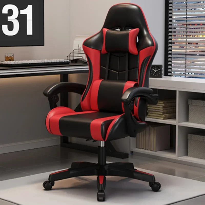 Chaise de jeu ergonomique pour le bureau à domicile, idéale pour les longues heures de travail, les streamers, chaise de jeu pivotante à dossier inclinable réglable, chaise de jeu confortable.