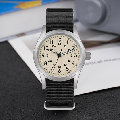 Militado ML05 38mm Military Field Watch VH31 Sweep Quartz Movement Domed Sapphire Crystal Waterproof 100M Super Luminous Watches