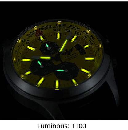 YELANG V1029S Men's Quartz Watch 42mm Japan OS10 Movement T100 Luminous 100M Waterproof Sports Military Style Watches Sapphire