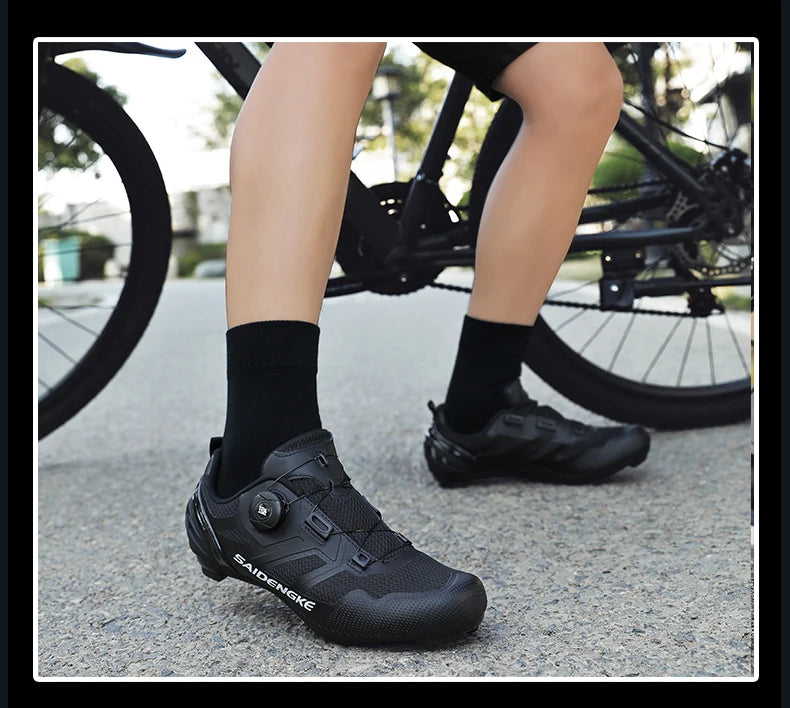 Nouvelles chaussures de cyclisme unisexes, professionnelles, légères, luxueuses, originales, pour route, VTT, course, vélo de mode, vélo de ville, sports de rue