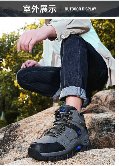 Scarpe da trekking outdoor autunno-inverno da uomo, scarpe da escursionismo impermeabili, scarponi da montagna, in vera pelle, scarpe da caccia nei boschi, scarpe tattiche