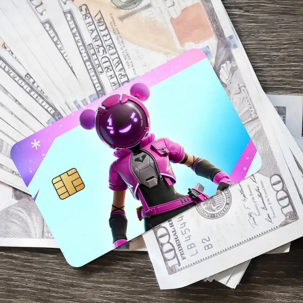 Pegatinas de tarjeta de juego Cuddle Team Leader Fortnite para tarjeta bancaria, película protectora impermeable adhesiva, regalo sorpresa