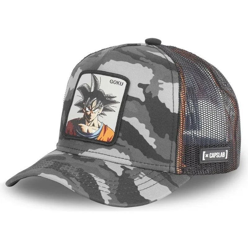 Czapka z motywem Dragon Ball Son Goku – letnia czapka podróżna z daszkiem, męska czapka z haftem w stylu hip-hopowym, z daszkiem przeciwsłonecznym, regulowana czapka typu trucker z siateczką