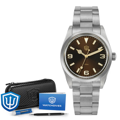 Watchdives WD1016 V3 37mm Watch VH31 Sweep Movement Stainless Steel Watches Luxury Sapphire 100m Waterproof Men Watch Box Gift