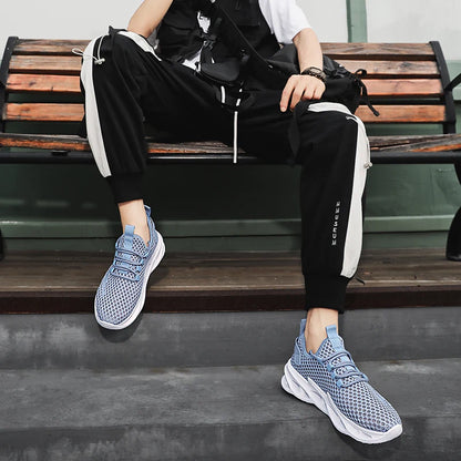 2025 New Summer Sneakers Men Mesh Breathable Running Tennis Shoes Outdoor Sports Tenis Masculino White Casual Walking Shoes size