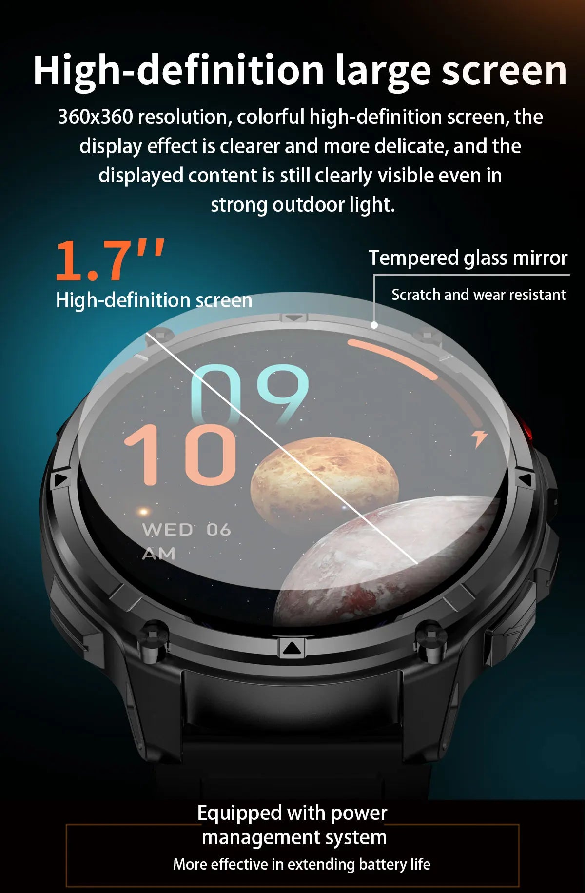 New T-REX3 Ultra 1100mAh Battery SmartWatch 10ATM Waterproof GPS Compass Flashlight 1.7" AMOLED HD Call Sports Smart Watch Men