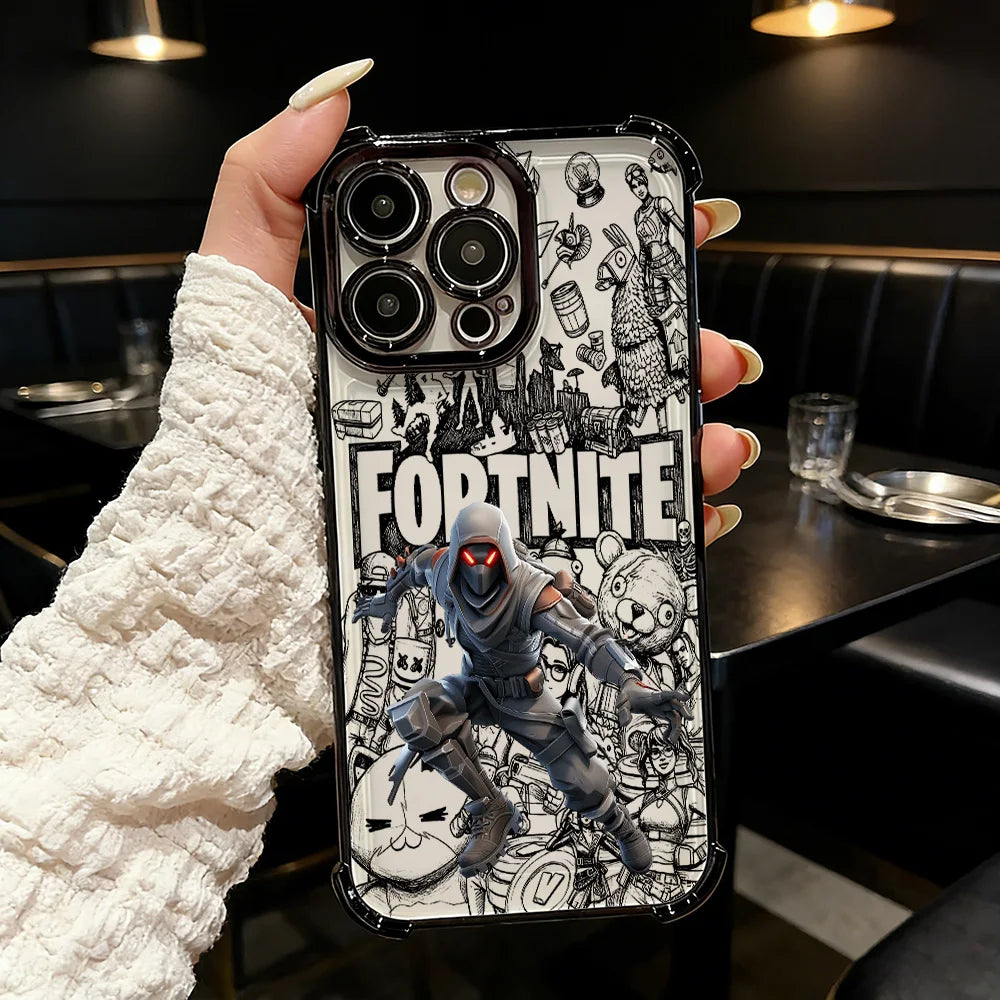 Capa de telemóvel FortniteS Plating de jogo popular para Samsung S26 S25 S24 S23 S22 S21 S20 FE Note20 Edge Plus Ultra 4G 5G antiqueda