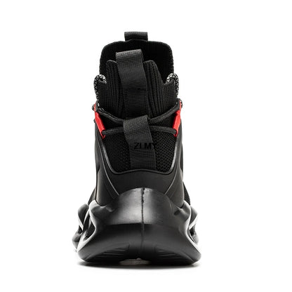 Zapatillas de seguridad transpirables para hombre con puntera de acero, resistentes a perforaciones, botas de trabajo ligeras de caña alta, calzado de seguridad anti-punzadas, nuevo