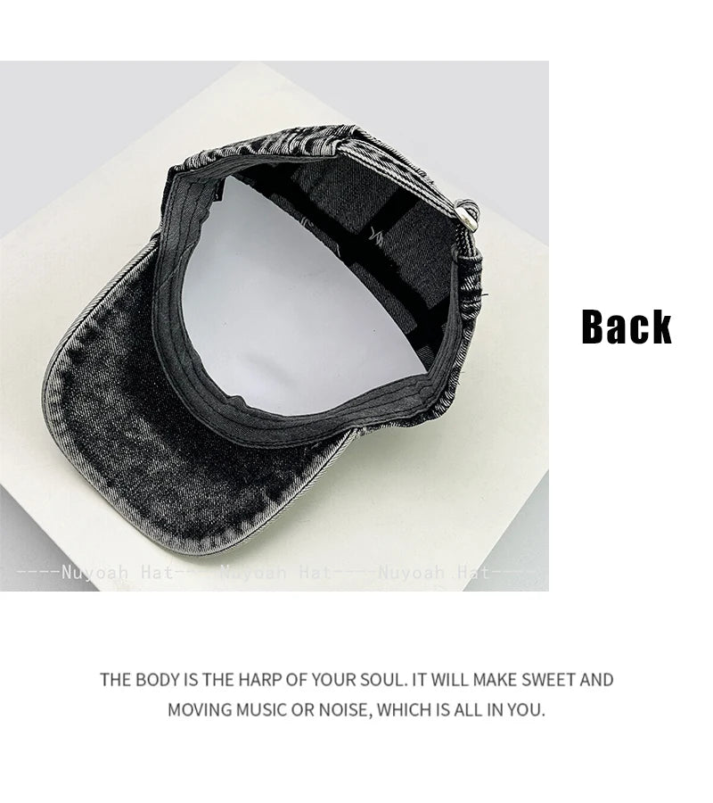 New Men Women Personal Embroidered Wing Double-edged Blade Baseball Hats Sunshade Distress Versatile Street Peaked Caps Fashion