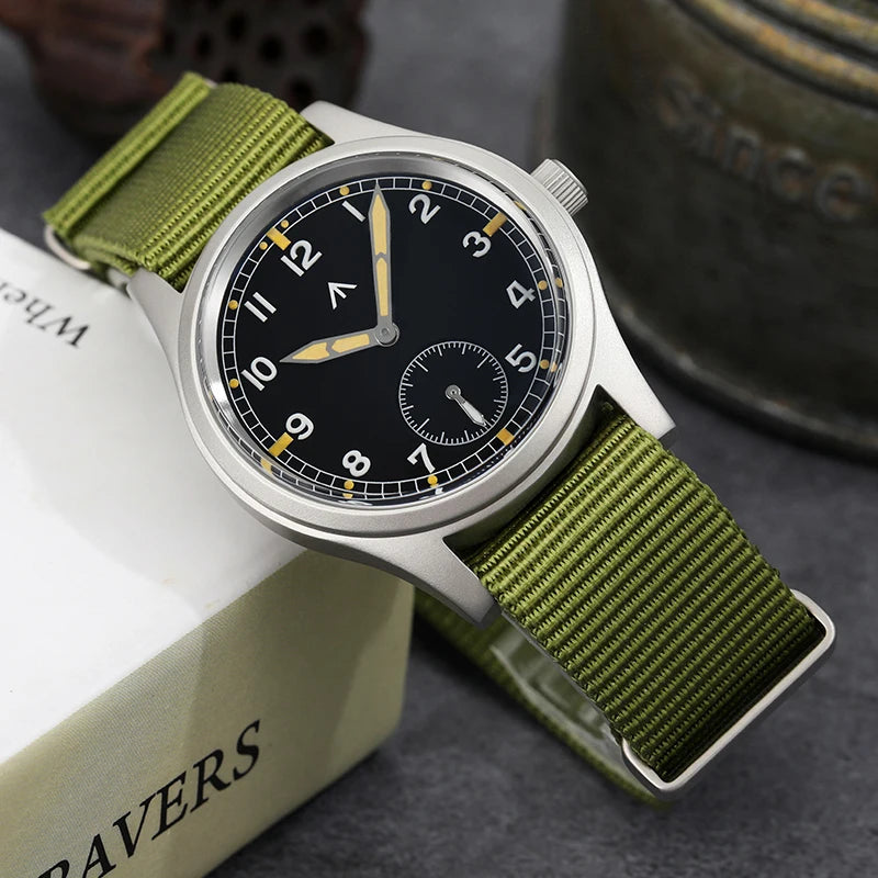 Militado V2 Version Military D12 Watch 36mm AR Sapphire Quartz Movement Watches Waterproof Sub-second Stainless Steel Wristwatch