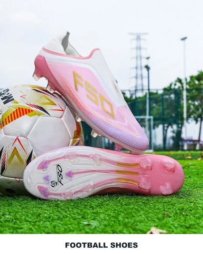 New Men Football Boots Non-Slip Outdoor Sneakers Match Grass Cleats High-quality Soccer Shoes Futsal Hot-selling High-top Light