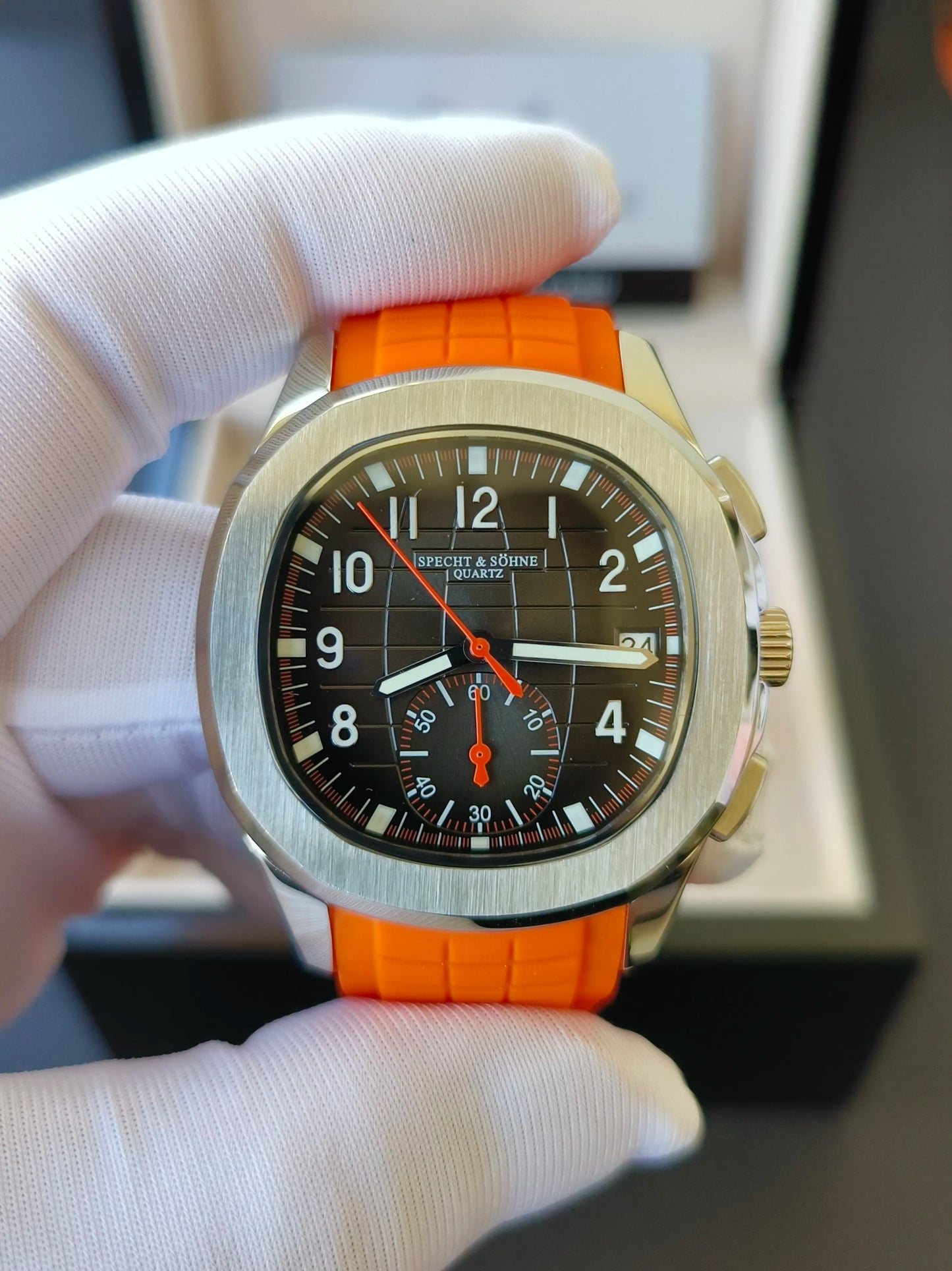 2026 New Specht&Sohne Men's Watches Quartz Watch Top Brand Luxury Chronograph Sport Rubber Luminous 5Bar Waterproof Reloj Hombre