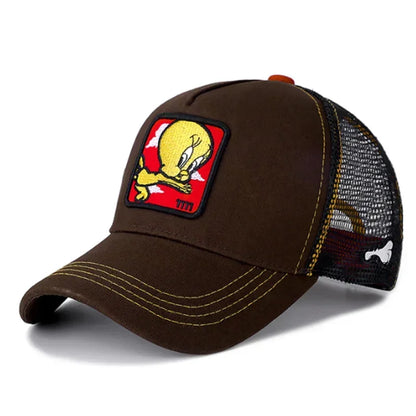 Hot Sale Unisex Anime Cartoon Cap High Quality Embroidered Patch Draw Baseball Cap Male Female Trucker Hat Mesh Hats Sun Hat