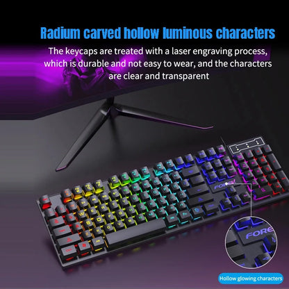 104Keys Wired Keyboard RGB Colorful Gaming Keyboard USB Wired Keyboard Standard Keyboard for PC Laptop Android Windows Mac OS