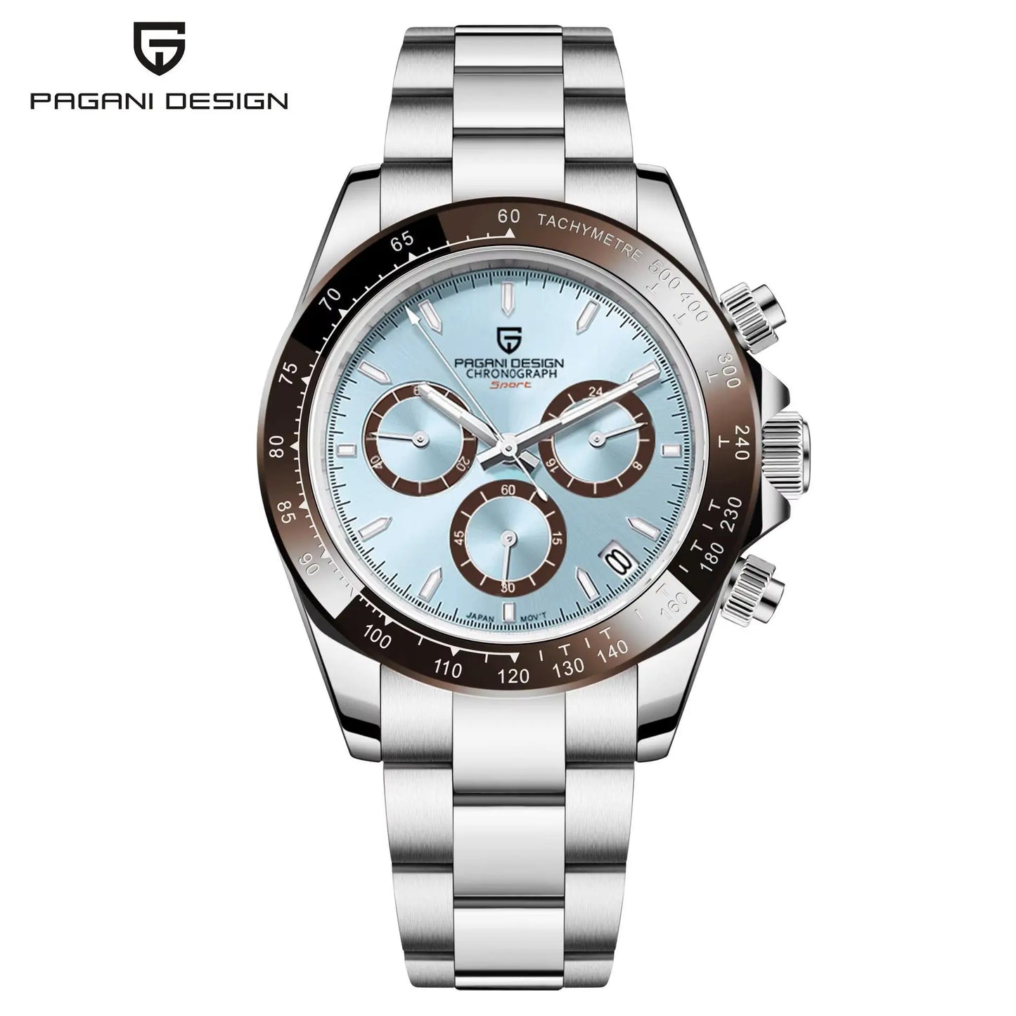 PAGANI DESIGN Men Exquisite Quartz Watch Luxury Choice VK63 Sapphire Mirror Stainless Steel Calendar Small Three-Pin Chronograph