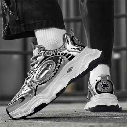 Herren-Sportschuhe – Neu, aus Mesh, atmungsaktiv, mit dicker Sohle, höhenverstellend, strapazierfähig, für den täglichen Weg zur Arbeit, vielseitig einsetzbare Freizeit-Sneaker