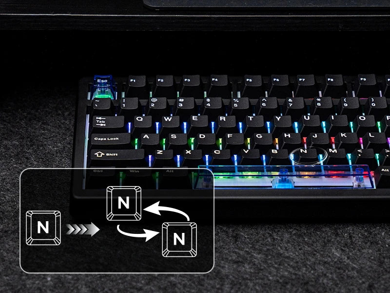 Tastiera meccanica magnetica EPOMAKER HE80 75% layout US QWERTY hot-swap Creamy Gasket cablata con effetto Hall, DKS SOCD per PC/Mac