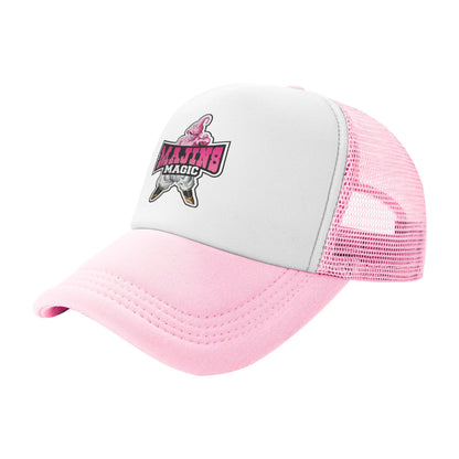 Dragon Ball  Kid Buu Trucker Cap Unisex  Hats Sun Caps Trucker Cap Adjustable Polyester Mesh Baseball Cap Summer