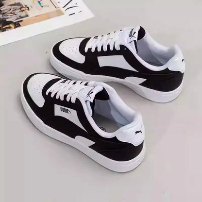 Nouvelles chaussures décontractées unisexes PUMA 2026, noir et blanc, 380810-45, semelle extérieure en caoutchouc, baskets en cuir synthétique