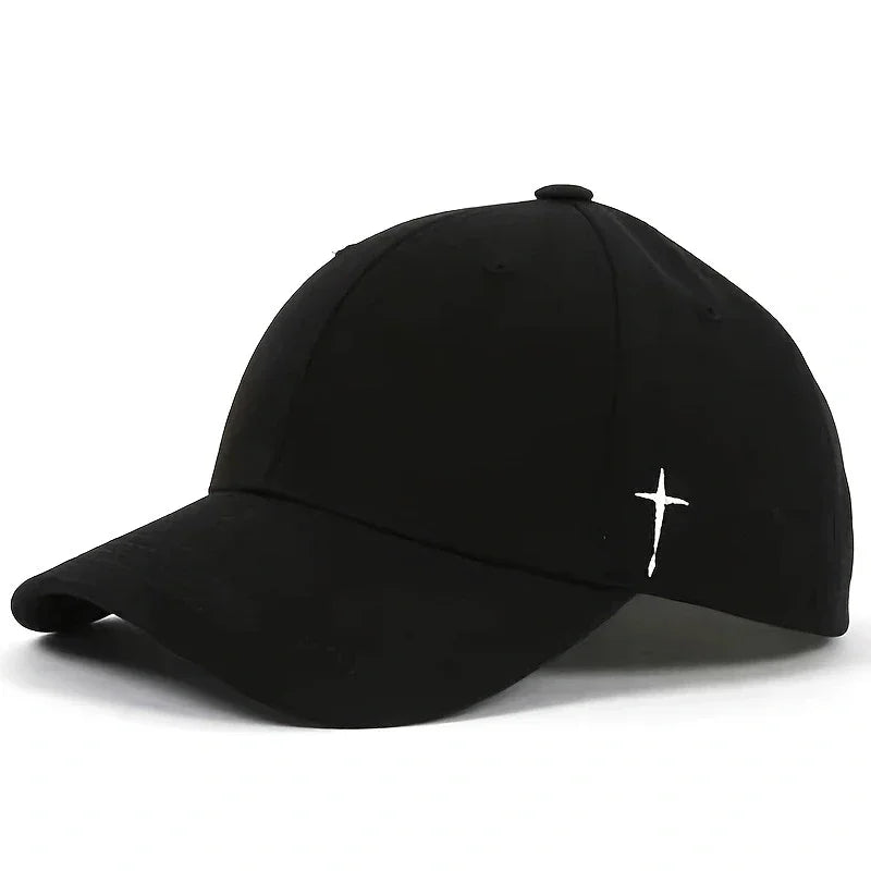 Unisex Cross Embroidery Snapback Baseball Caps Spring and Autumn Outdoor Adjustable Casual Hats Sunscreen Hat