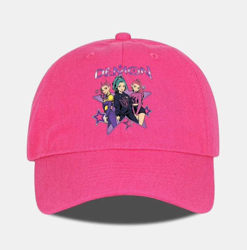 Demon Girl Group Cartoon Print Baseball Cap Men Women Y2K Streetwear  Adjustable Dad Hat Sun Hat