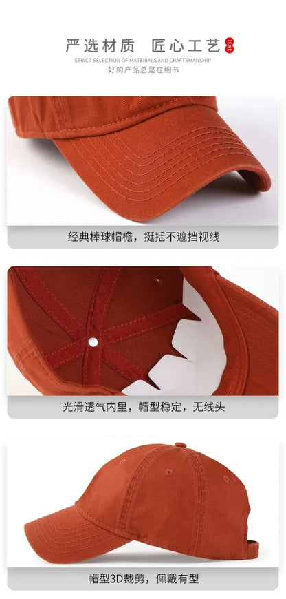 Solid Color Big Size 63cm Soft Cotton Baseball Caps Men Classic Plus Snapback Cap Ladies Golf Sun Hat 59-62cm