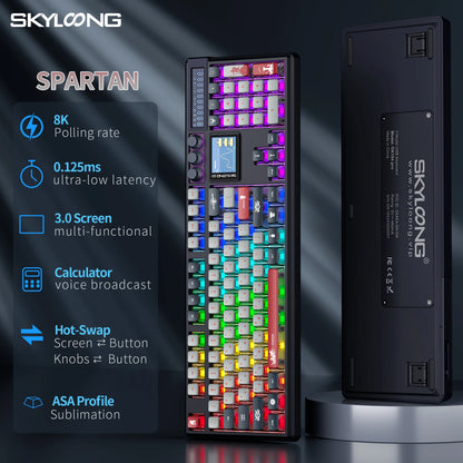 Tastiera meccanica wireless SKYLOONG GK104 Pro 100% personalizzata, switch low-noise hot-swap per PC gamer e accessori da ufficio