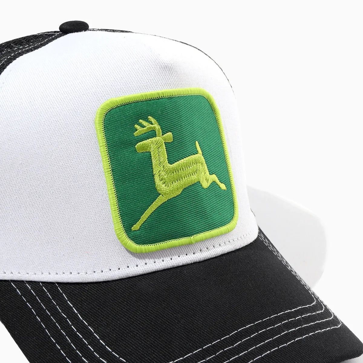 Elk Embroidery Duckbill Cap for Women, Sun Protection Wide Brim Baseball Cap, Adjustable Mesh Cap, Export Ready Stock Hat