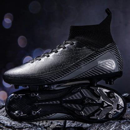 Chaussures de football pour adultes haute performance, unisexes, pour terrain extérieur et intérieur en gazon synthétique, avec crampons, chaussures de football pour garçons, semelles à crampons