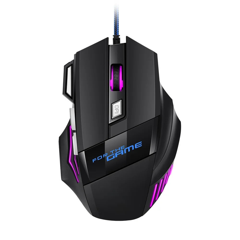 1 PC New Hyperspeed USB Gaming Mouse RGB Backlit Ergonomic Gaming Mice 7D Esports Wired Mouse for Laptop PC Gamer