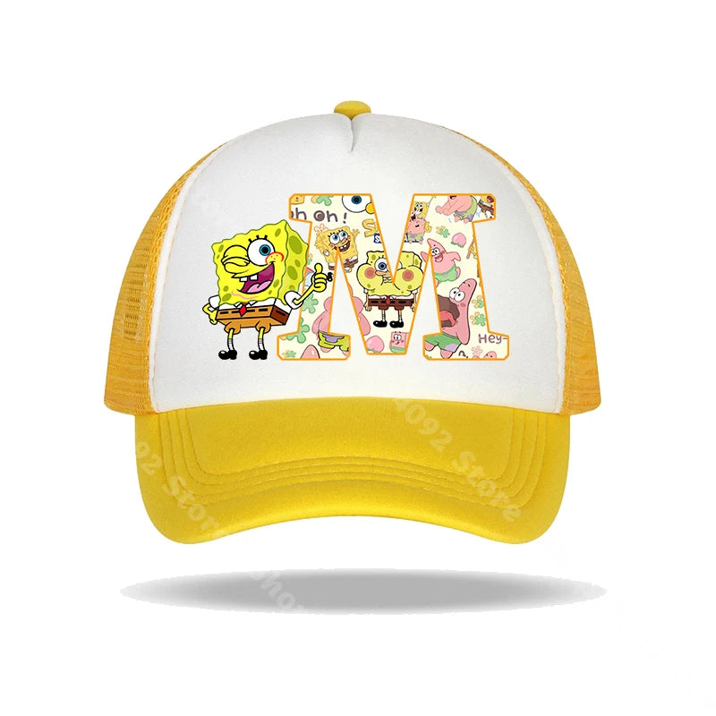SpongeBob SquarePanted Baseball Cap Kids Adults Letter Print Sun Hats Anime Cartoon Adjustable Peaked Caps Summer Casual Hat New