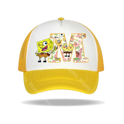 SpongeBob SquarePanted Baseball Cap Kids Adults Letter Print Sun Hats Anime Cartoon Adjustable Peaked Caps Summer Casual Hat New