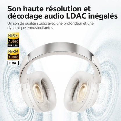 QCY H3S ANC Over-Ear Headphones Bluetooth 6.0 – Hi-Res LDAC Spatial Audio, -56dB Adaptive Noise Cancelling Wireless Headset