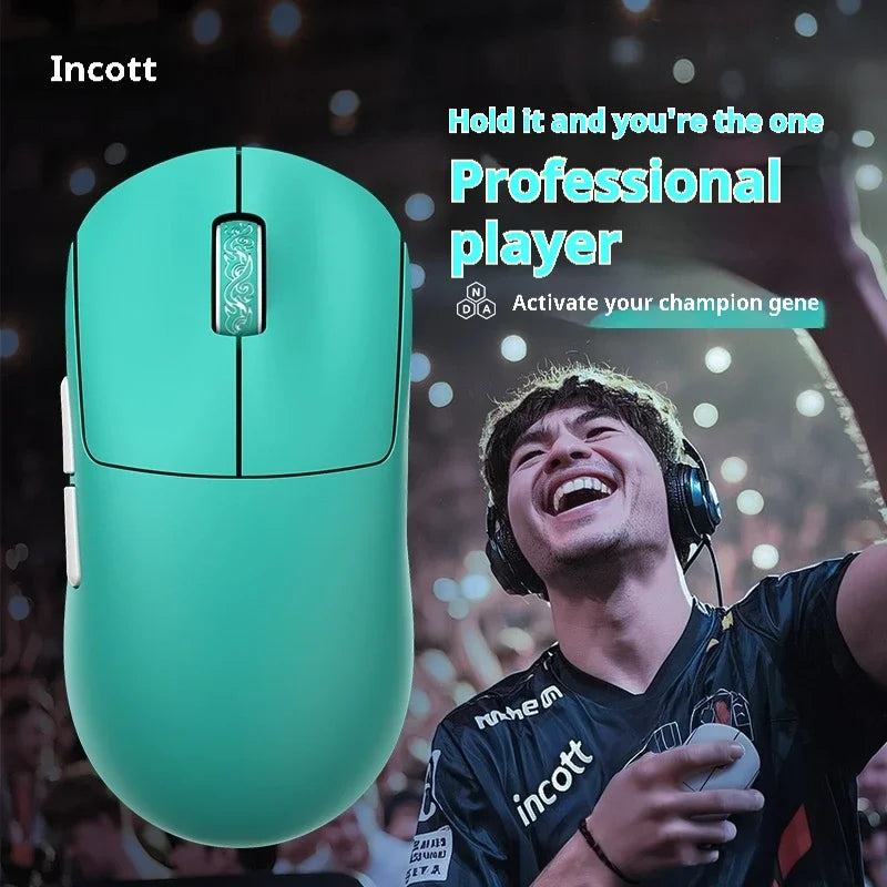 Incott G23 V2 E-sports Mouse 47g Lightweight PAW3395 Wireless 3-mode 8000Hz Polling Rate Ultra Low Latency Game Mice Custom Gift