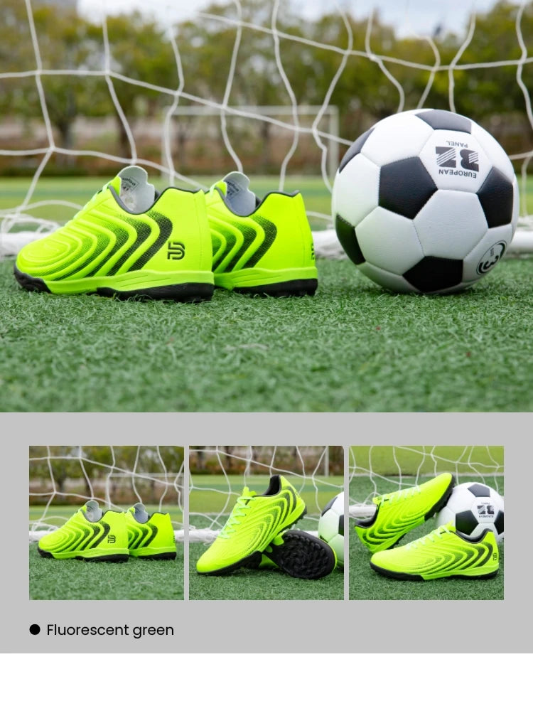 Baasploa Chaussures de football professionnelles pour homme, chaussures de sport d'entraînement antidérapantes pour l'extérieur, chaussures de football légères en cuir pour homme, Chuteira Campo